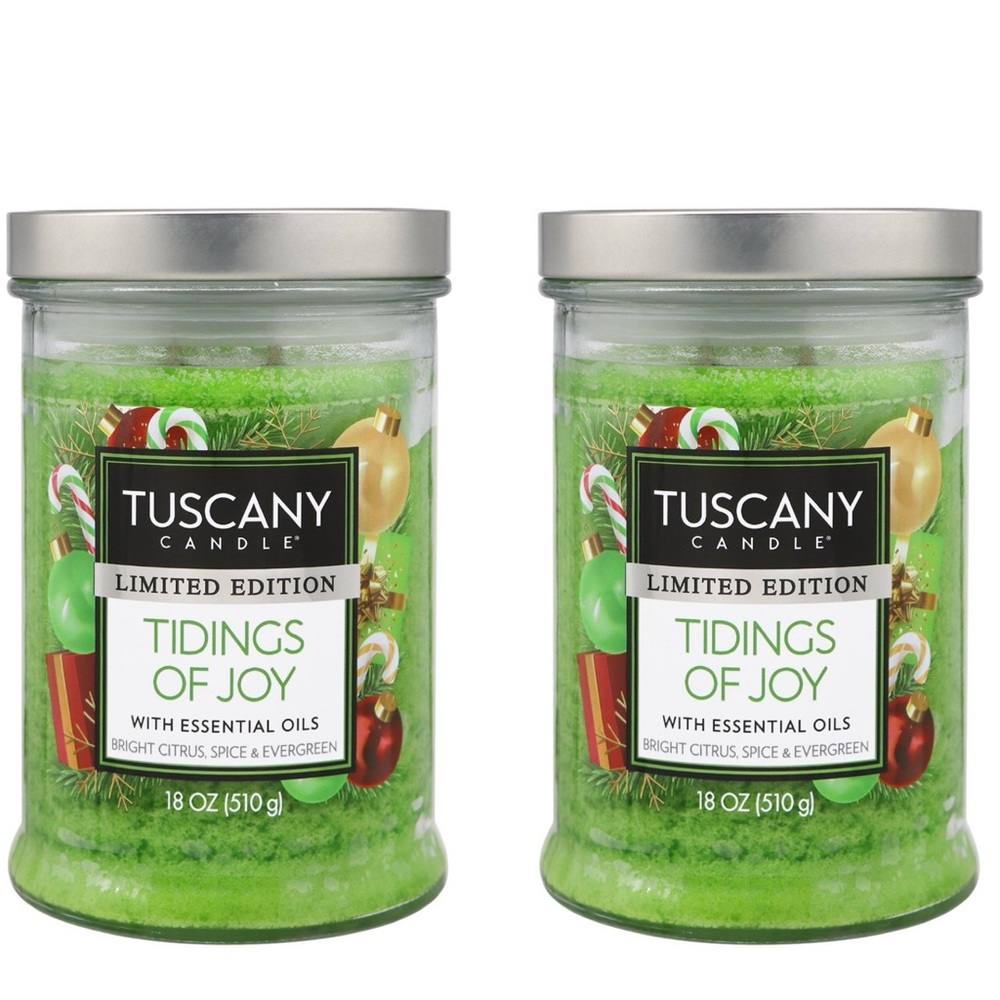 Tuscany Candle Tidings of Joy Scented Candle, 18 oz Limited Edition Set of 2